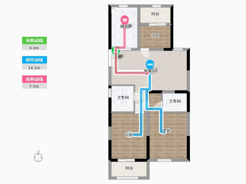 浙江省-绍兴市-佳源广场-82.66-户型库-动静线