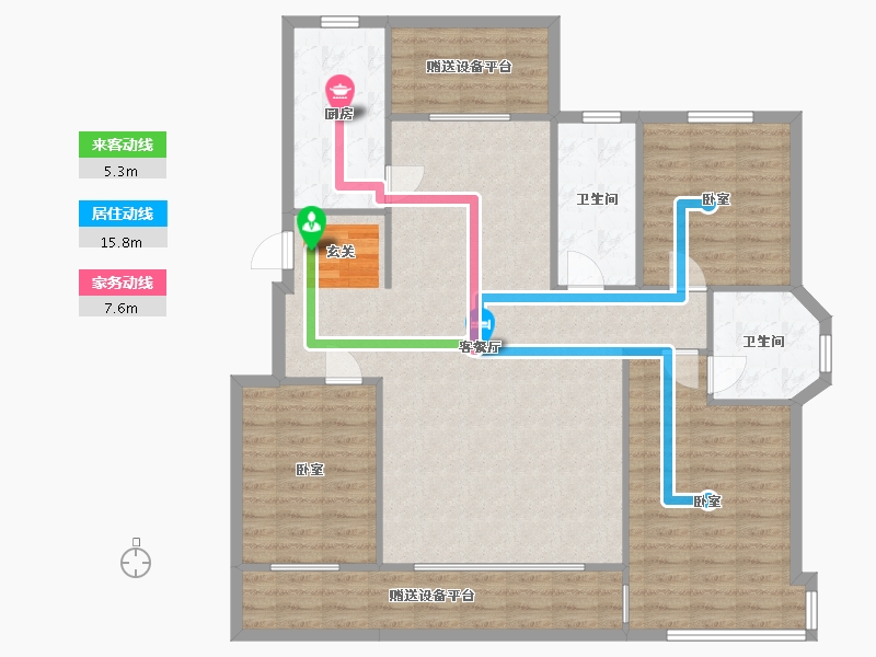 辽宁省-营口市-林昌·第五郡-124.51-户型库-动静线