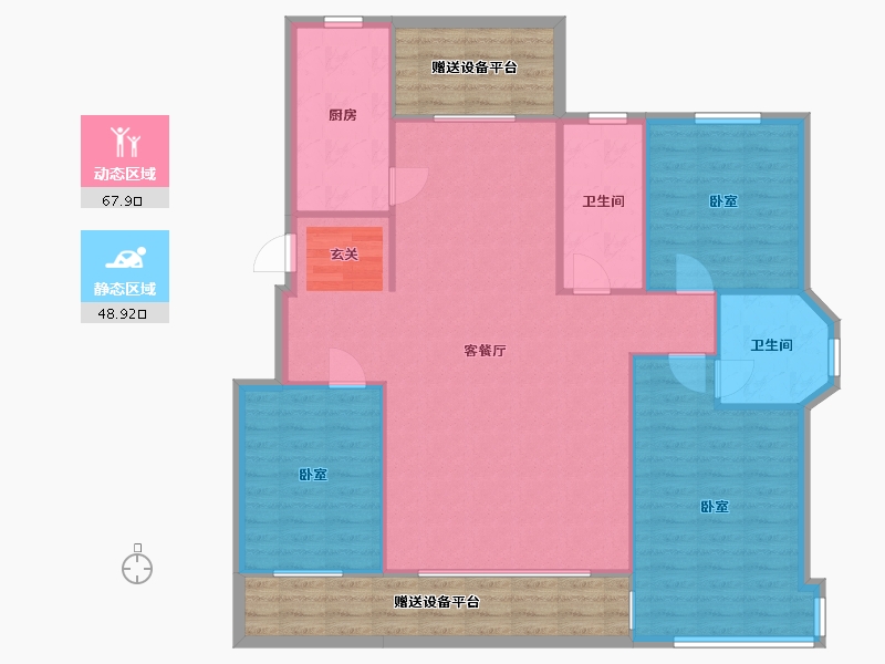 辽宁省-营口市-林昌·第五郡-124.51-户型库-动静分区