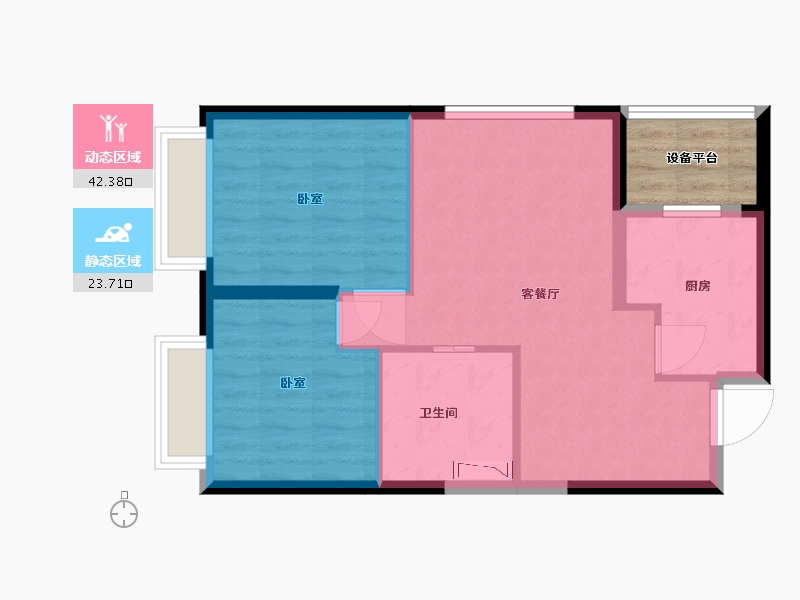 山西省-太原市-实地·紫藤公馆-63.23-户型库-动静分区