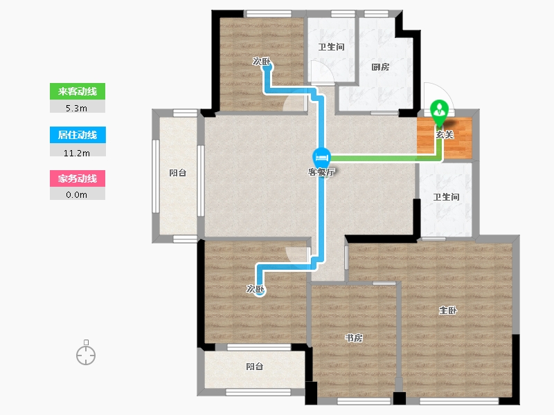 云南省-曲靖市-云溪白鹭-110.93-户型库-动静线