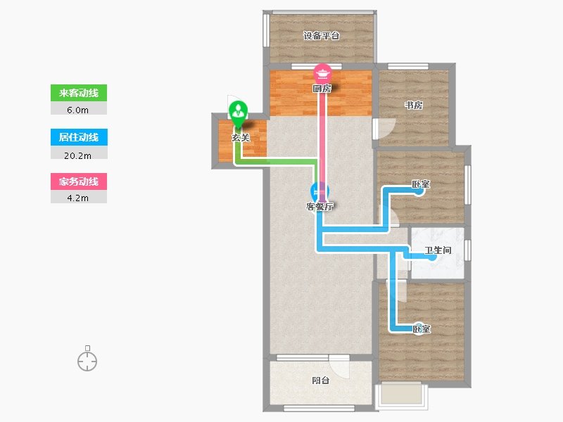 辽宁省-丹东市-滨江·凯旋门-95.16-户型库-动静线