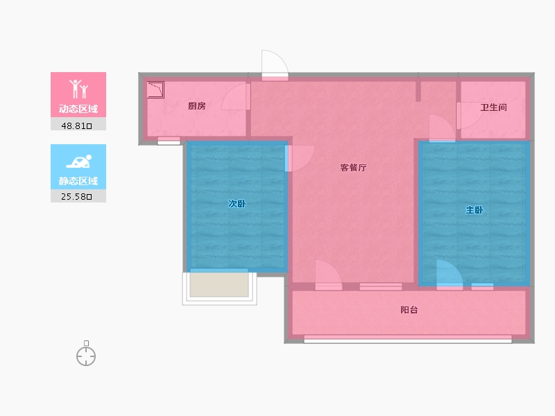 河北省-廊坊市-固安阿尔卡迪亚-65.60-户型库-动静分区