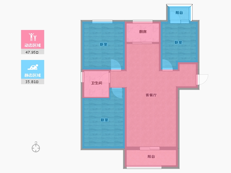 河北省-邢台市-瀚业紫御澜湾-73.93-户型库-动静分区