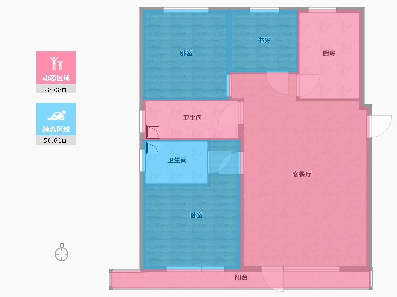 辽宁省-营口市-金泰城海岸线-117.00-户型库-动静分区