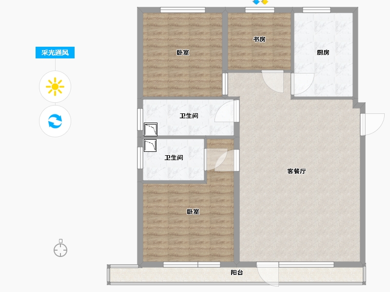 辽宁省-营口市-金泰城海岸线-117.00-户型库-采光通风