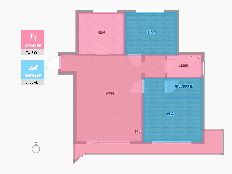 辽宁省-营口市-金泰城海岸线-97.00-户型库-动静分区