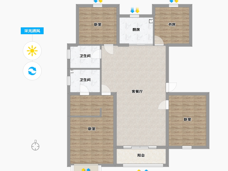 辽宁省-丹东市-永同昌翡翠公馆-115.76-户型库-采光通风