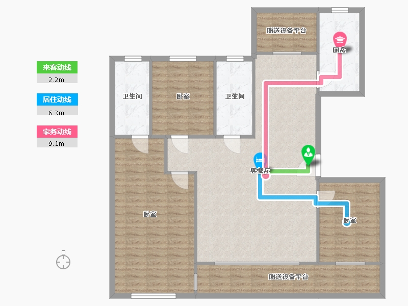 辽宁省-营口市-林昌·第五郡-125.81-户型库-动静线