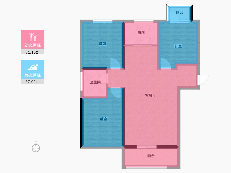 河北省-邢台市-瀚业紫御澜湾-77.90-户型库-动静分区