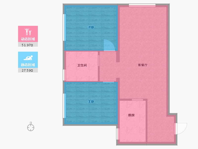 河北省-廊坊市-潮白河孔雀城青创天地-72.00-户型库-动静分区