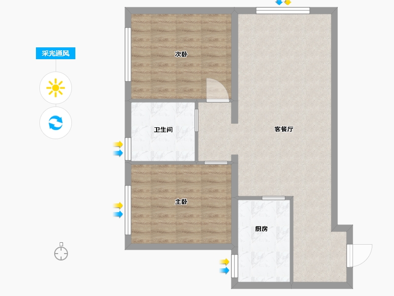 河北省-廊坊市-潮白河孔雀城青创天地-72.00-户型库-采光通风