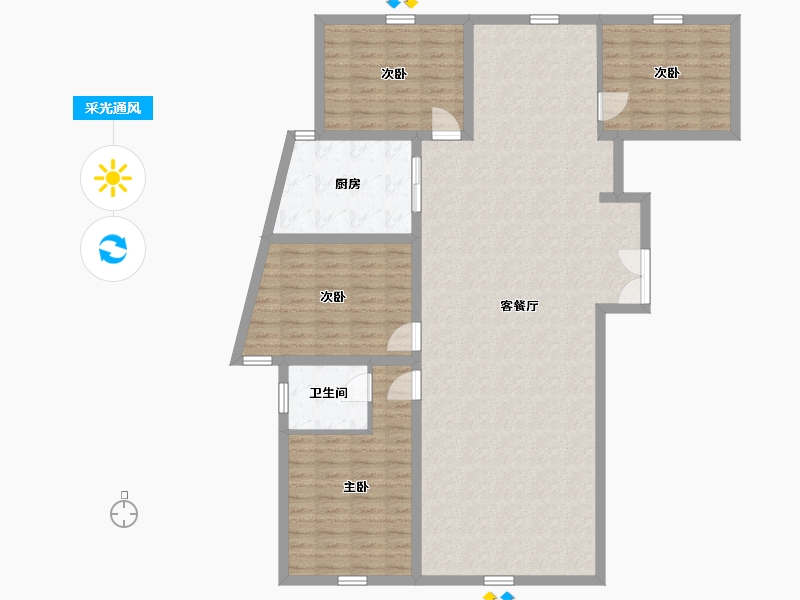 河北省-石家庄市-恒印广场-134.83-户型库-采光通风