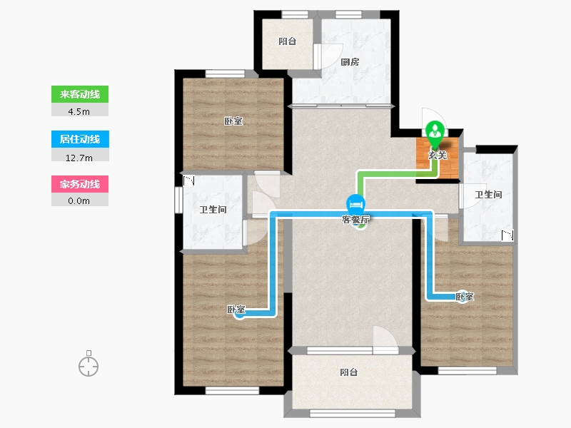 辽宁省-抚顺市-今日阳光-88.27-户型库-动静线