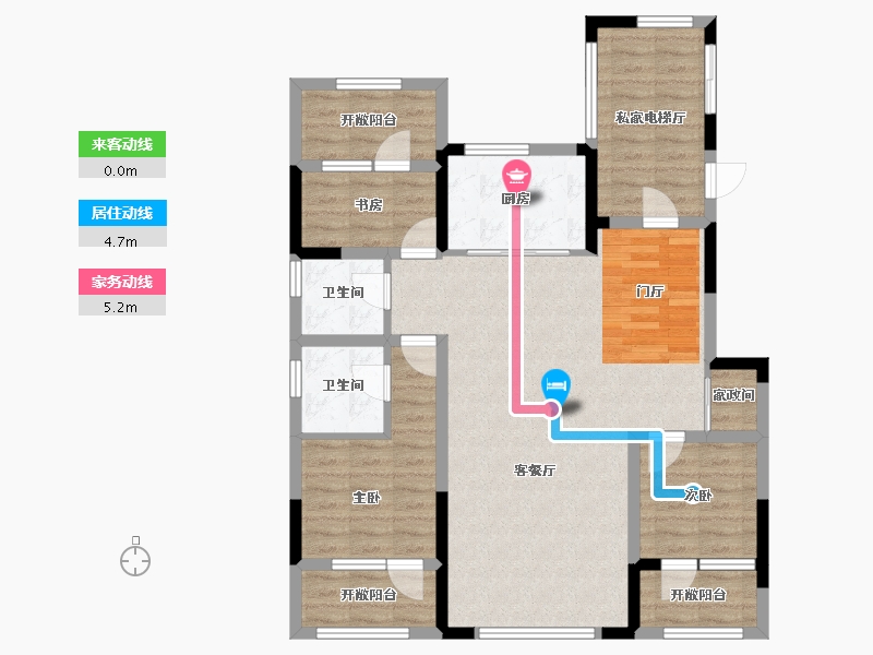 吉林省-四平市-富腾御湖壹号院-101.29-户型库-动静线