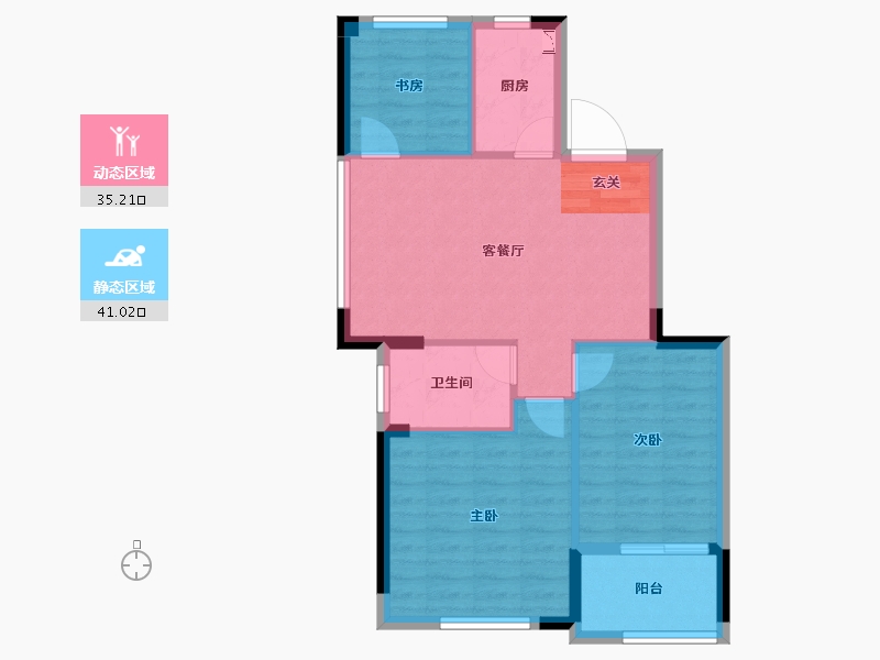 云南省-曲靖市-云溪白鹭-68.91-户型库-动静分区