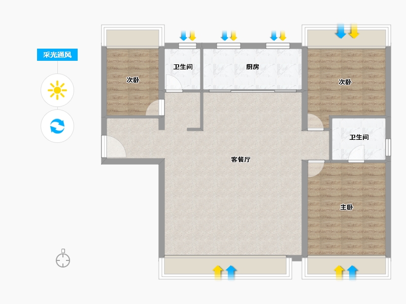 辽宁省-大连市-万科未来之光-101.99-户型库-采光通风