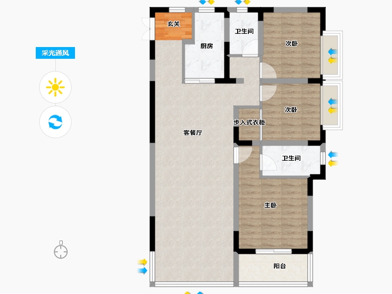 云南省-曲靖市-华厦金源-95.06-户型库-采光通风