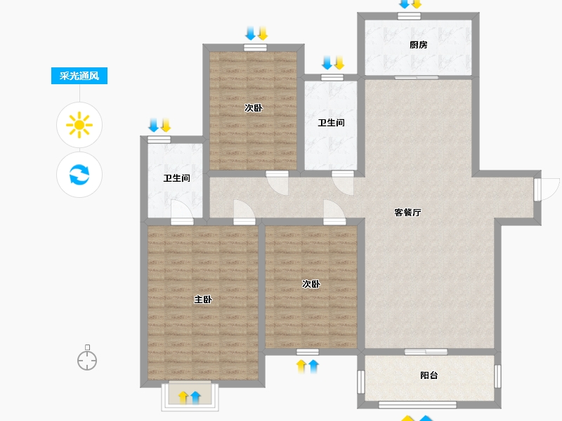 河南省-安阳市-国际御景城-125.00-户型库-采光通风