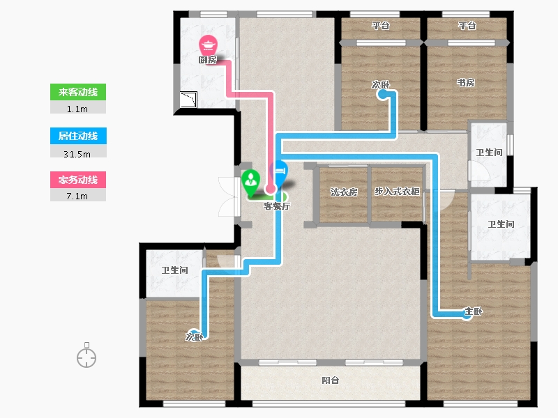 内蒙古自治区-呼和浩特市-创联绿城·玖悦府-172.62-户型库-动静线