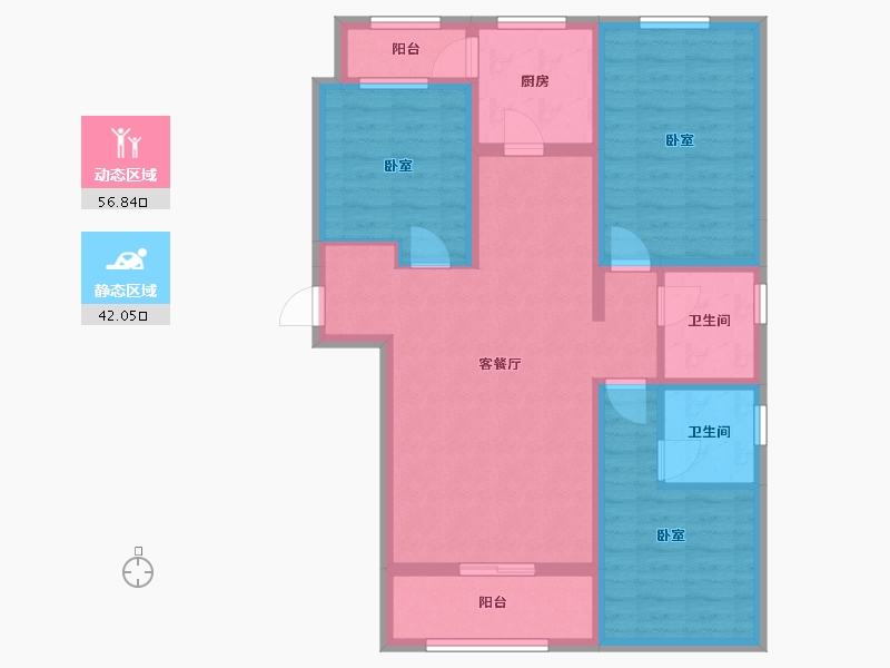 河北省-邢台市-瀚业紫御澜湾-87.18-户型库-动静分区