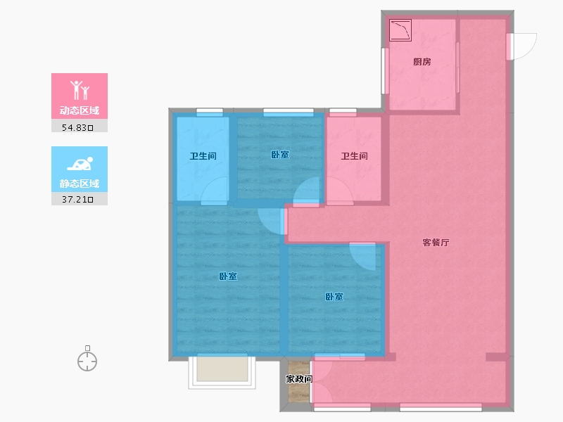 山西省-太原市-保利·悦公馆-82.91-户型库-动静分区