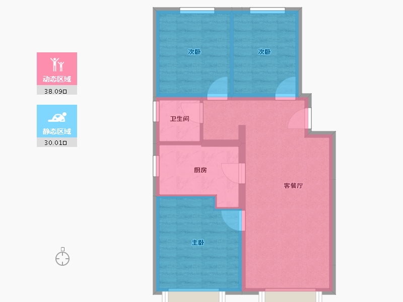 辽宁省-大连市-万科未来之光-60.68-户型库-动静分区