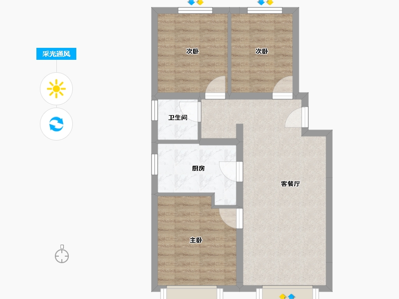 辽宁省-大连市-万科未来之光-60.68-户型库-采光通风