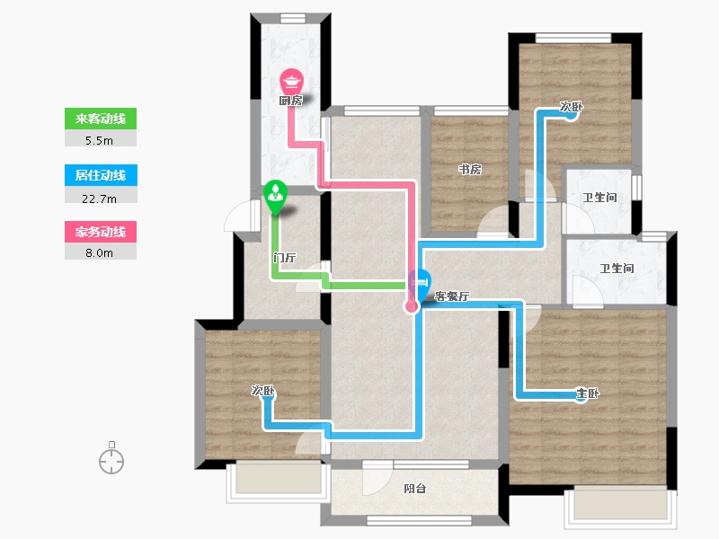 辽宁省-大连市-招商雍景湾-98.94-户型库-动静线