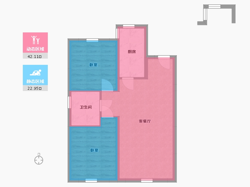 辽宁省-丹东市-保利香槟国际-58.26-户型库-动静分区