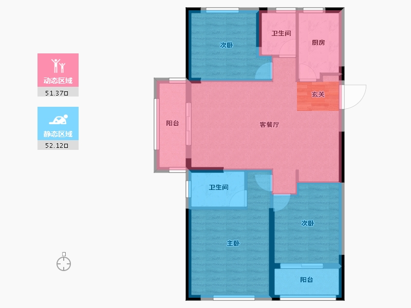 云南省-曲靖市-云溪白鹭-93.51-户型库-动静分区