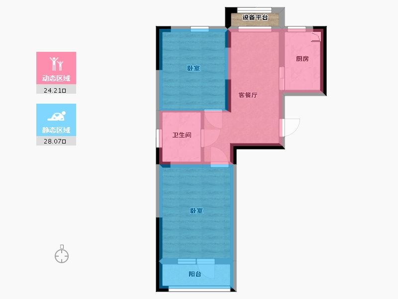 辽宁省-大连市-中车花溪镇二期-46.49-户型库-动静分区