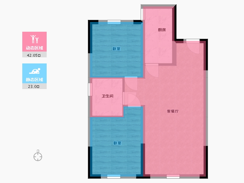 辽宁省-丹东市-保利香槟国际-58.23-户型库-动静分区