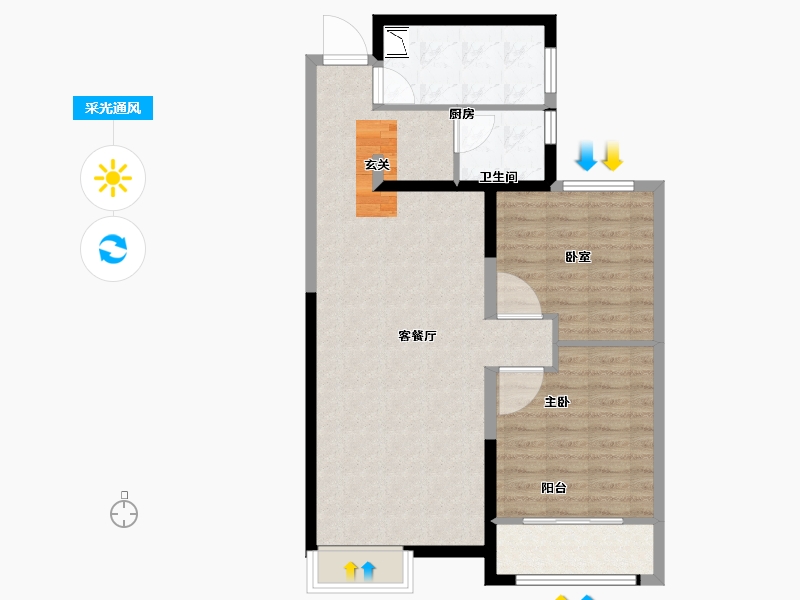 河北省-保定市-华远中国府-79.80-户型库-采光通风