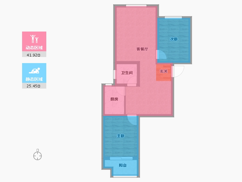 河北省-保定市-祥云里-59.45-户型库-动静分区