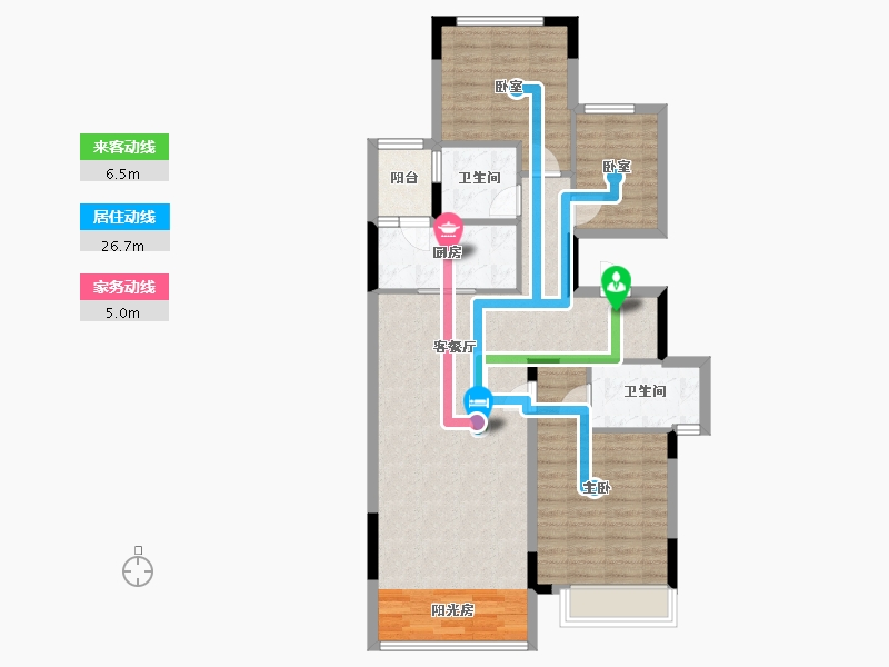 辽宁省-辽阳市-沈阳恒大文化旅游城-93.73-户型库-动静线