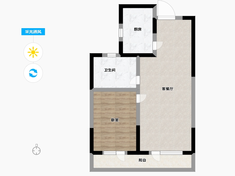 辽宁省-丹东市-月亮岛界河明珠-59.00-户型库-采光通风