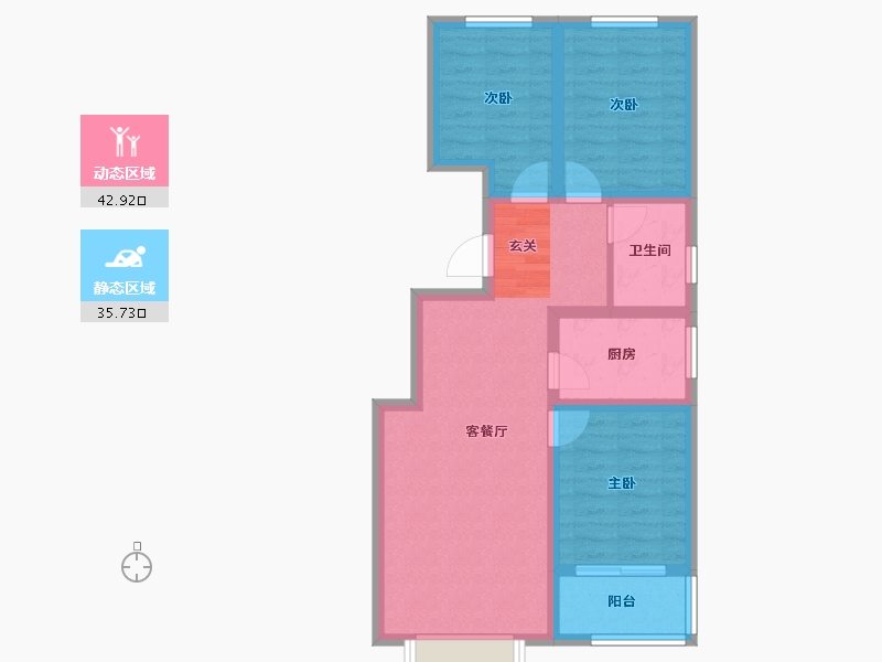 河北省-保定市-祥云里-69.32-户型库-动静分区