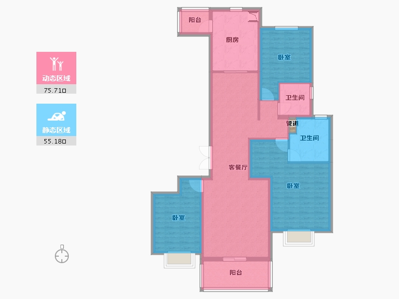 山西省-太原市-太原恒大天宸-117.13-户型库-动静分区