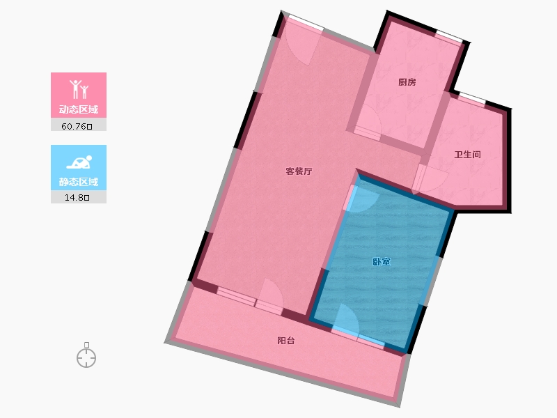 辽宁省-丹东市-月亮岛界河明珠-67.00-户型库-动静分区