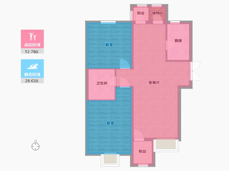 吉林省-四平市-四平凯虹十五峯-73.06-户型库-动静分区