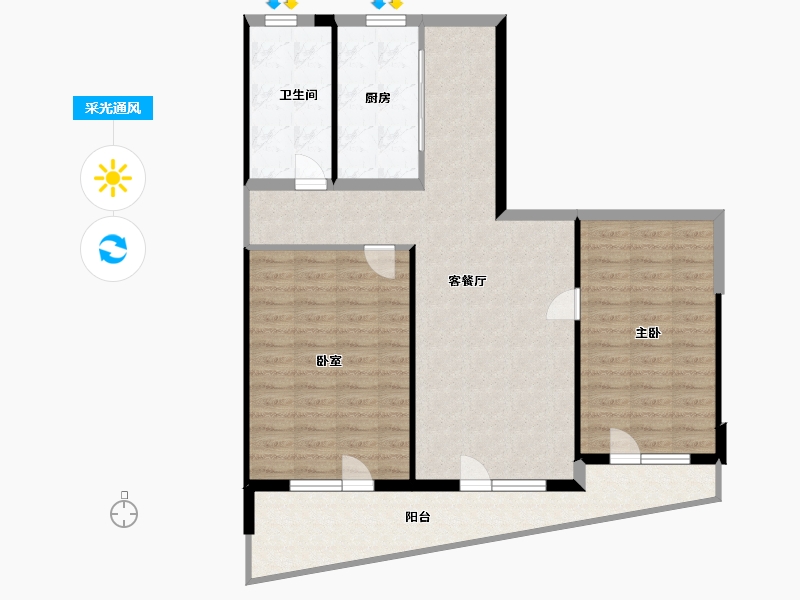 辽宁省-丹东市-月亮岛界河明珠-97.00-户型库-采光通风