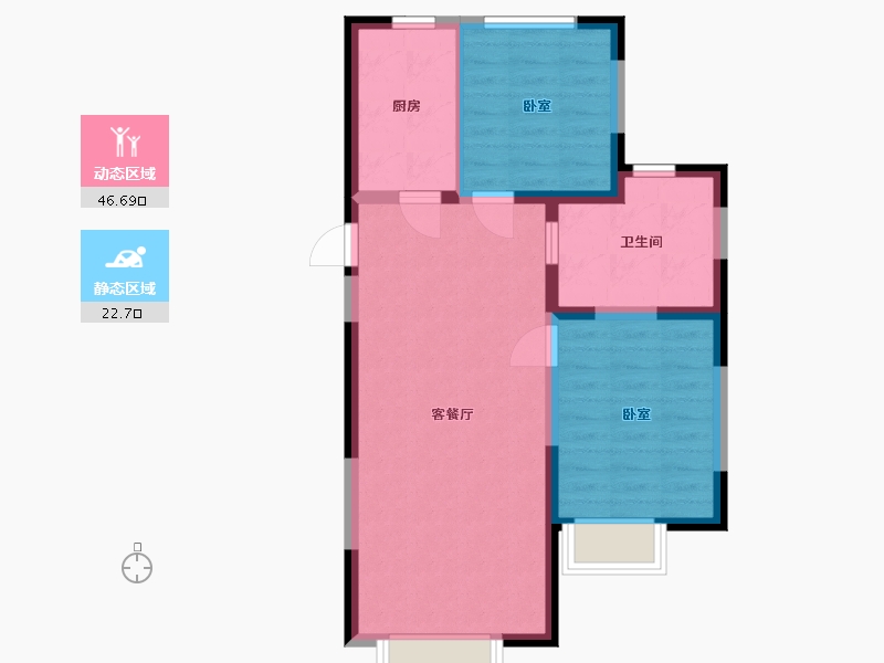 辽宁省-丹东市-和顺·中央花城-62.07-户型库-动静分区