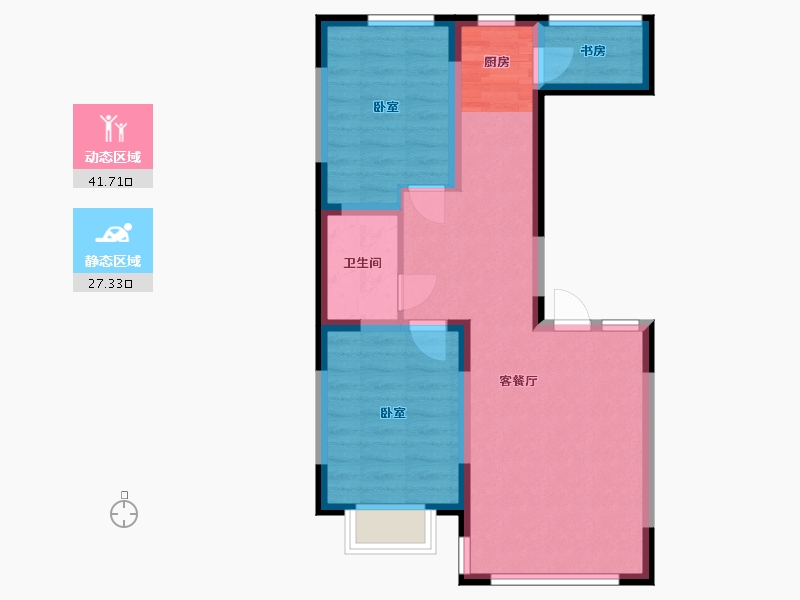 辽宁省-丹东市-和顺·中央花城-60.21-户型库-动静分区