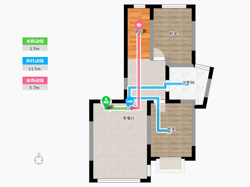 辽宁省-丹东市-和顺·中央花城-60.29-户型库-动静线