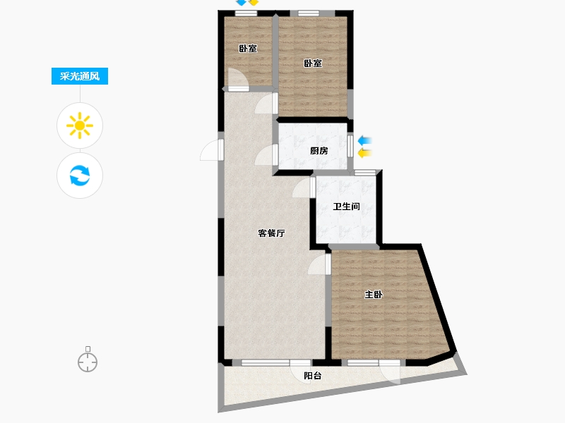 辽宁省-丹东市-月亮岛界河明珠-102.00-户型库-采光通风