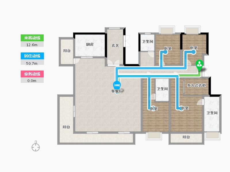 云南省-昆明市-世博生态城蓝湖邻里-220.86-户型库-动静线