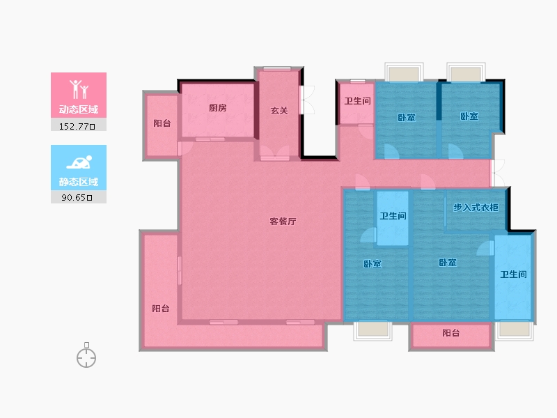 云南省-昆明市-世博生态城蓝湖邻里-220.86-户型库-动静分区