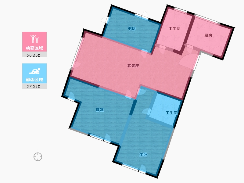 辽宁省-丹东市-月亮岛界河明珠-102.03-户型库-动静分区