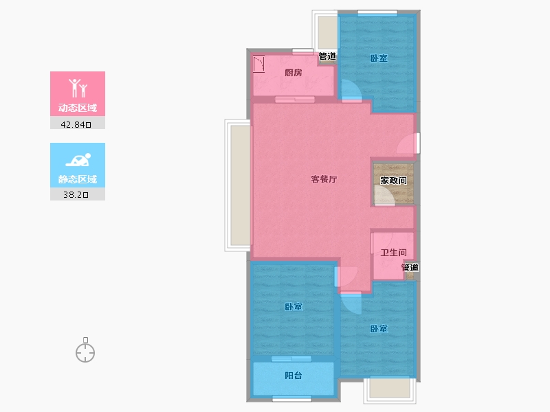 山西省-太原市-远洋万和四季-74.93-户型库-动静分区